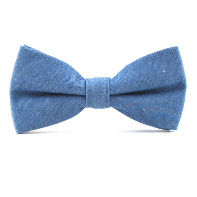 Men's Solid Color Twill Denim Cotton Bow Tie
