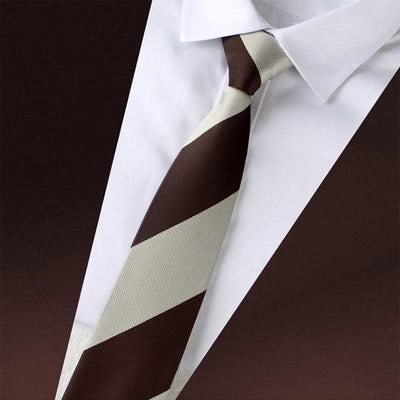 Men's Color Block Zipper Tie Wide Striped Necktie