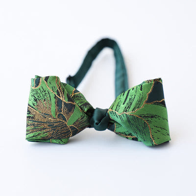 Men's Green Series Gold Tone Koi Bow Tie