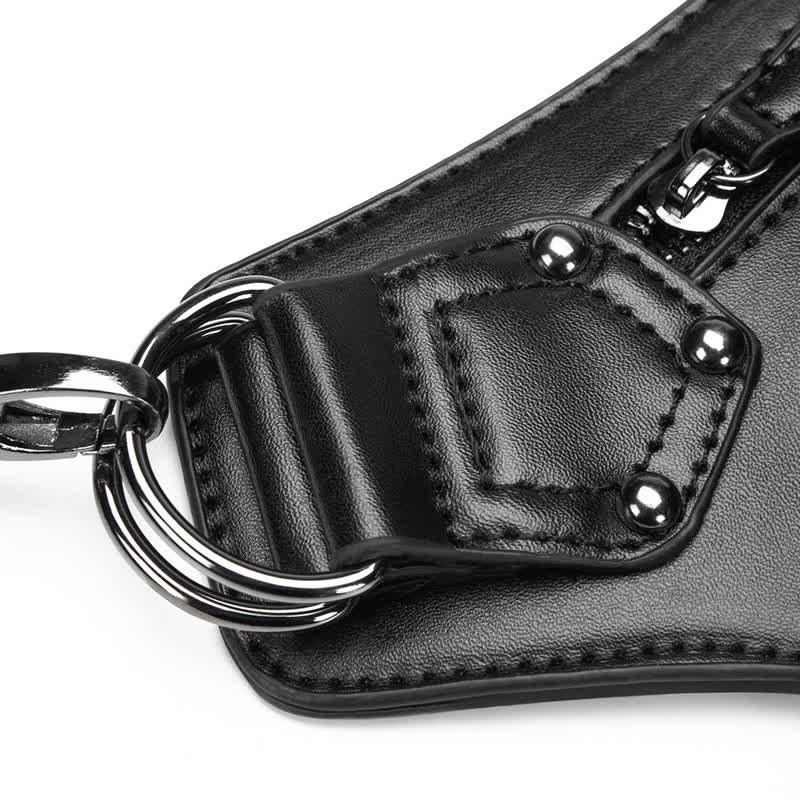 Black Motorcycle Punk Rivet Steampunk Waist Leg Bag