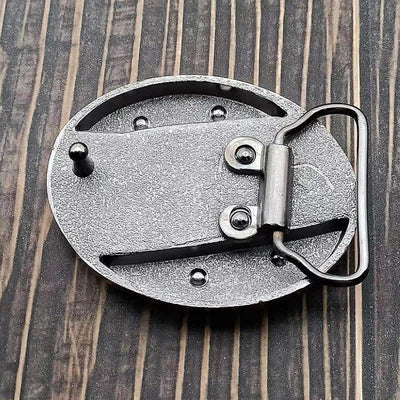 Men's DIY Brave Dragon Hidden Folding Knife Leather Belt