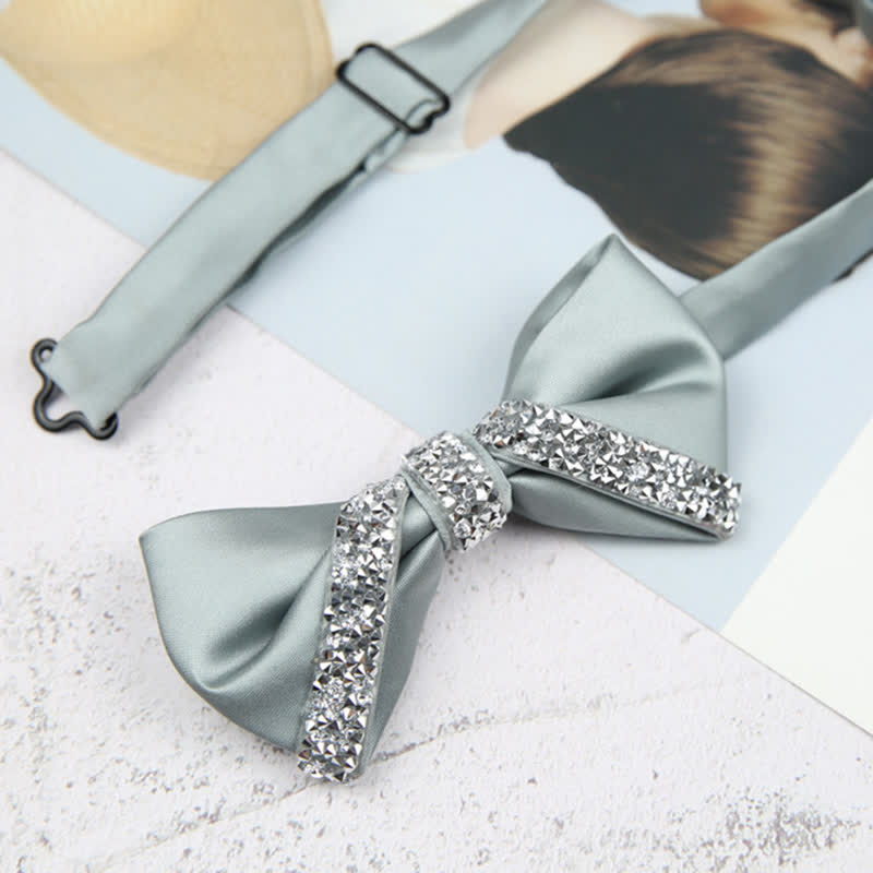 Men's Glittering Rhinestone Wedding Bow Tie