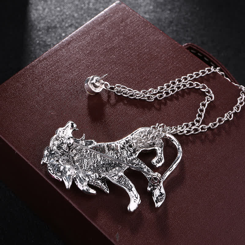 Men's Domineering Lion Chain Brooch