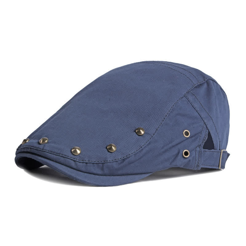 Hip Pop Rivet Cotton Flat Cap Beret