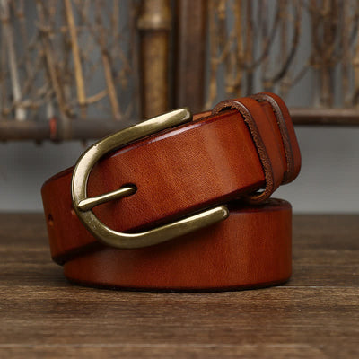 Men's Casual Smooth Glossy Leather Belt