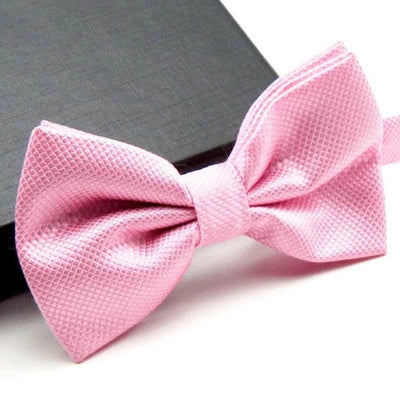 Men's Micro-checked Basic Color Bow Tie