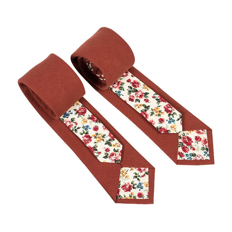 Men's Novel Plaid Floral Patchwork Necktie