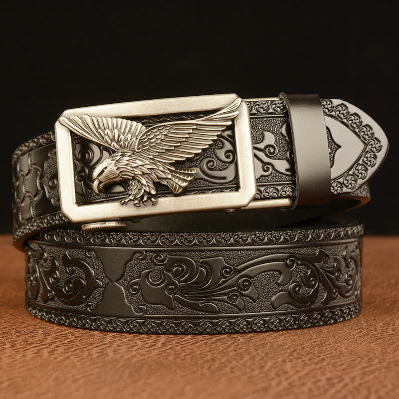 Men's Vintage Hollow Eagle Buckle Leather Belt