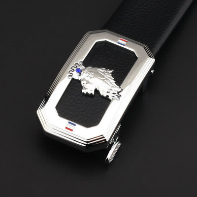 Men's DIY Lion King Automatic Buckle Leather Belt