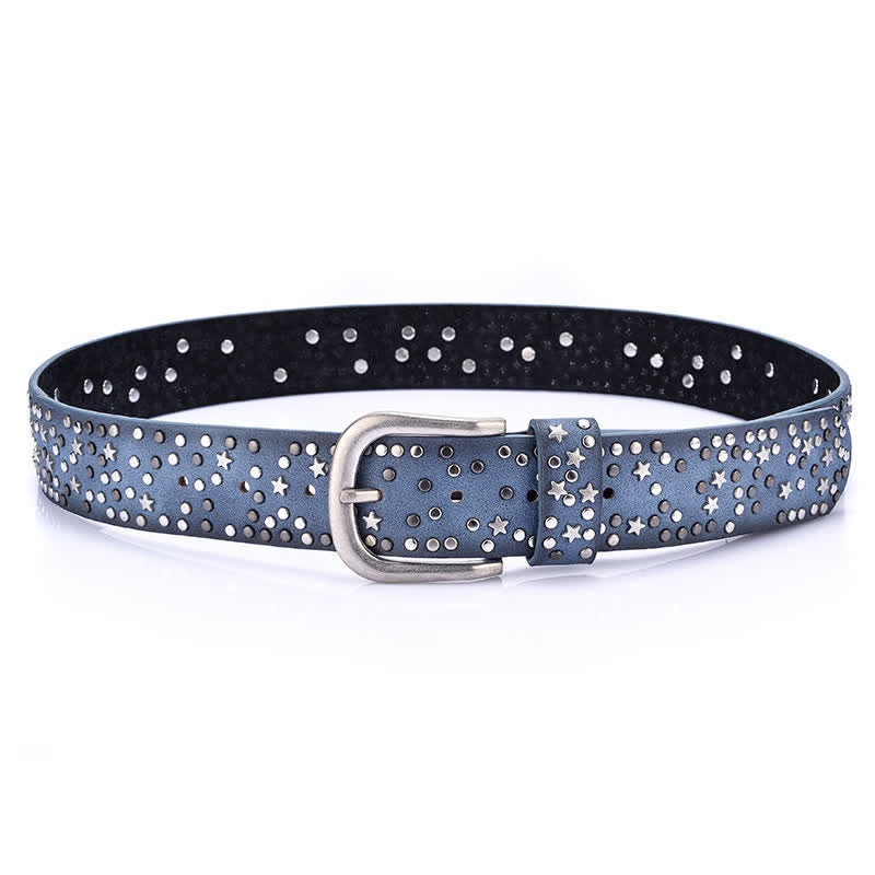 Women's Starry Night Rivet Studded Leather Belt