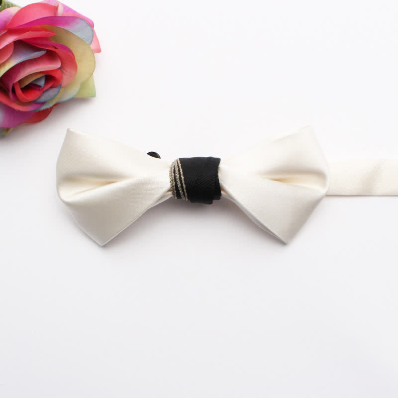 Men's Classic Glossy Solid Colored Bow Tie