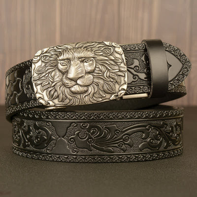 Men's Honor Male Lion Head Leather Belt