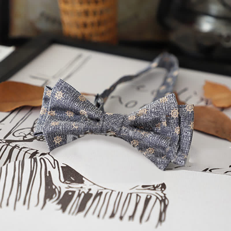 Men's Retro Floral Leaves Bow Tie