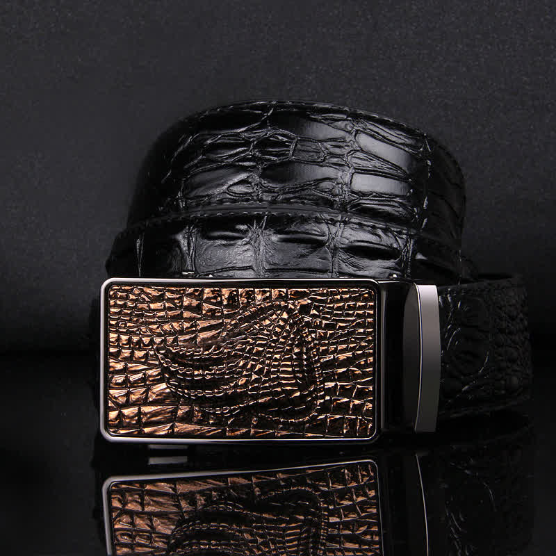 Men's Alligator Claw Crocodile Print Automatic Leather Belt