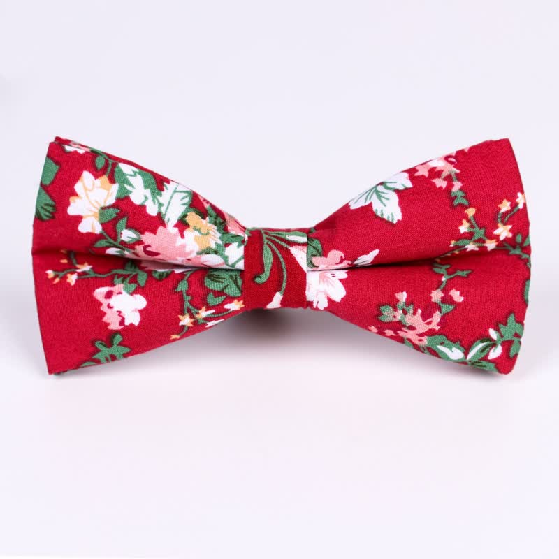 Men's Cotton Forest Floral Printing Bow Tie