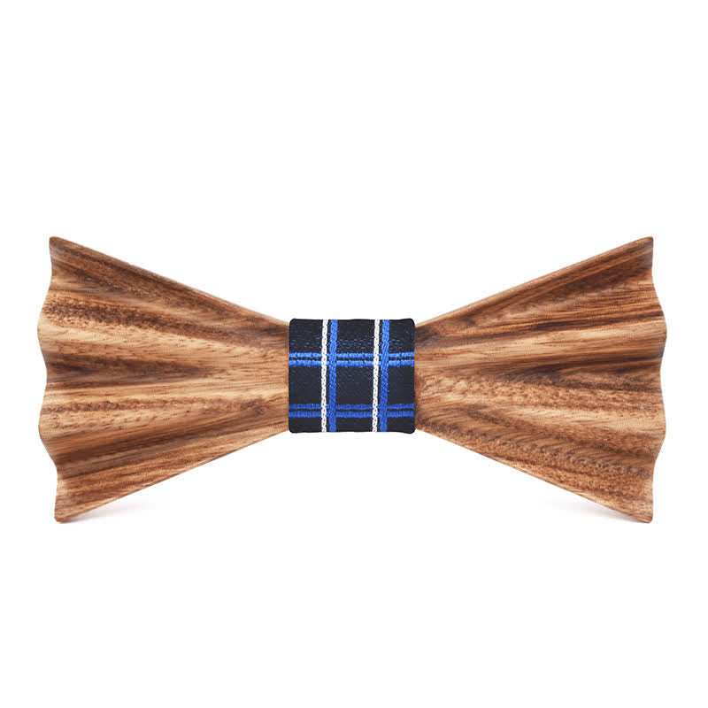 Men's Brown Stereo 3D Folded Wooden Bow Tie