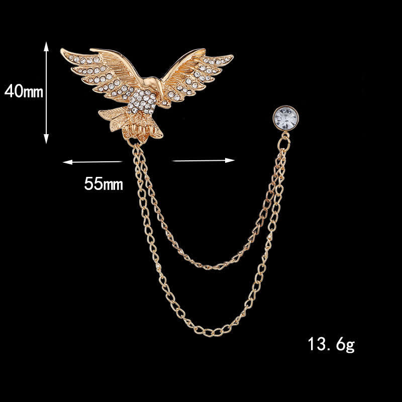 Men's Flying Eagle Chain Brooch