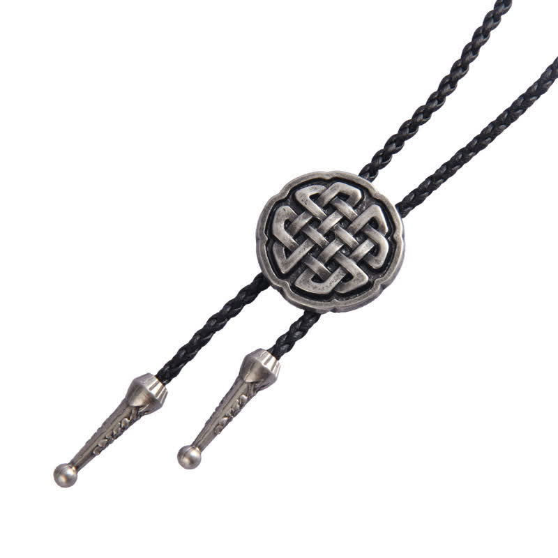 Viking Celtic Knot Round Pendant Bolo Tie