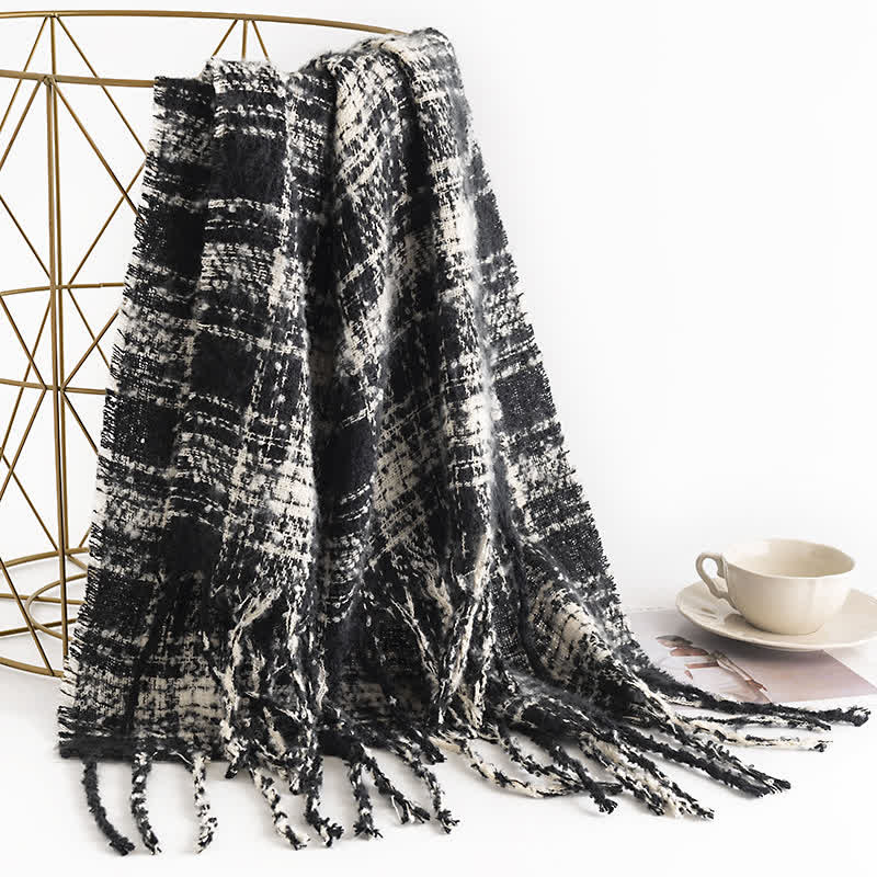 Women's Elegant Shawl Checkered Daily Scarf