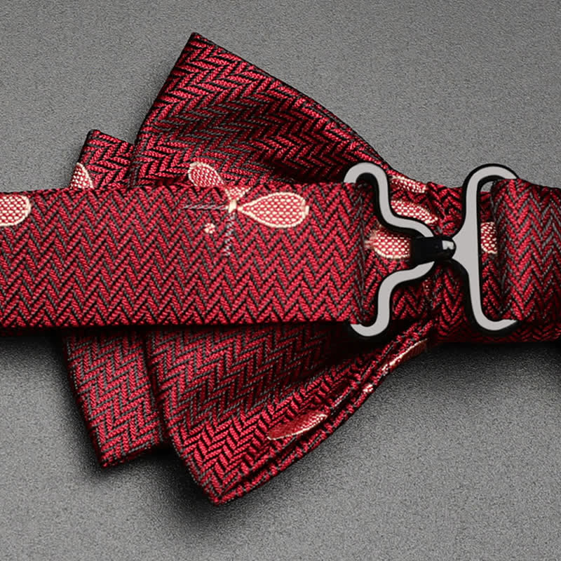 Men's Deluxe Burgundy Tennis Racquet Bow Tie