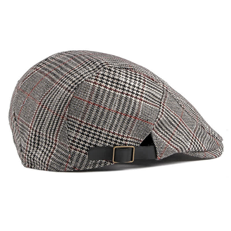 Classic Plaid Beret Cabbie Flat Cap