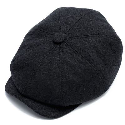 Classic Newsboy Flat Cap with Earflap Beret