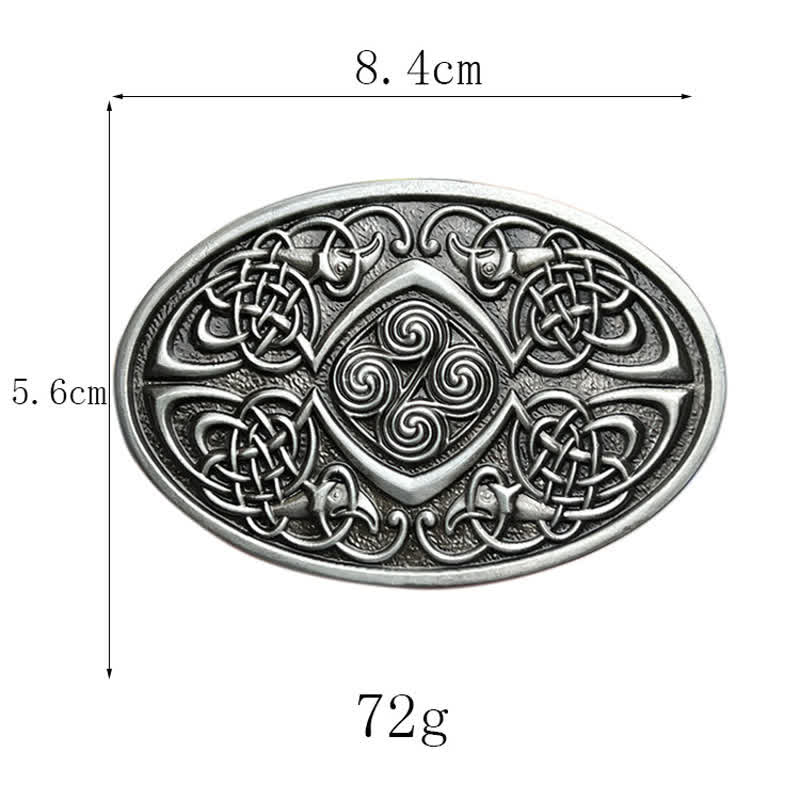 Men's DIY Viking Celtic Knot Buckle Leather Belt