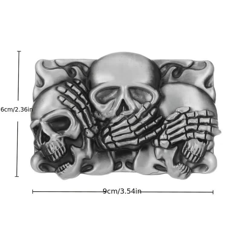 Men's DIY Horrible Laugh Skull Buckle Leather Belt