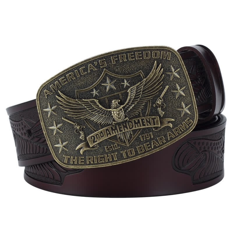 Men's Retro Eagle America's Freedom Leather Belt