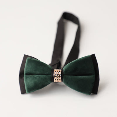 Men's Luxury Velvet Rhinestone Inlaid Wedding Bow Tie