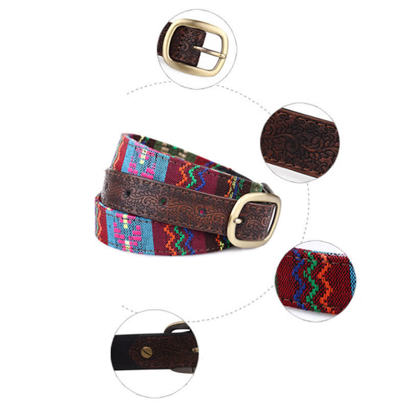 Women's Charming Aztec Embroidery Ethnic Leather Belt