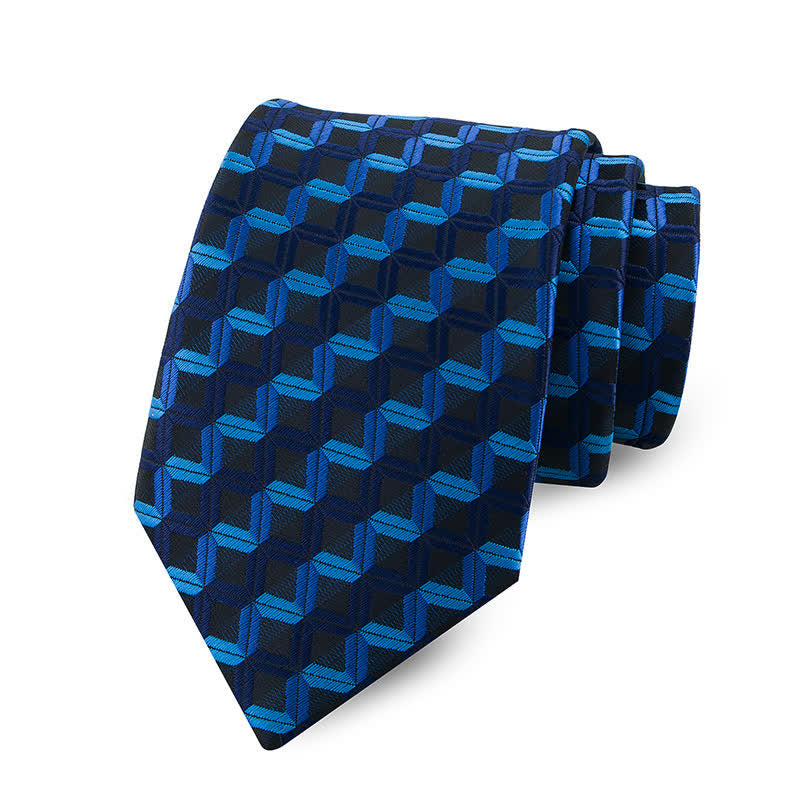DarkBlue Men's Innovative Geometry Necktie