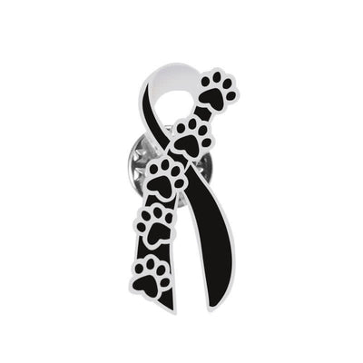 Women's Puppy Pawprint Ribbon Brooch