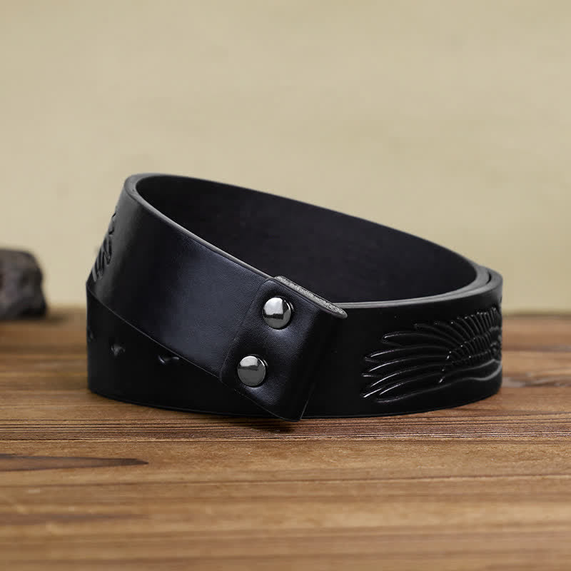 Men's DIY Crazy Hunter Skull Buckle Leather Belt