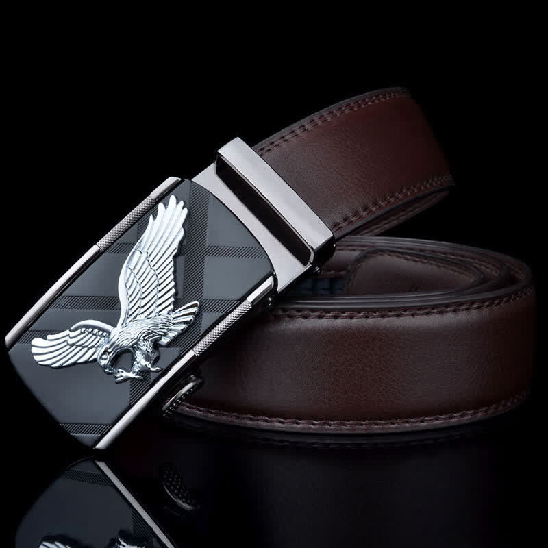 Men's Animal Eagle Automatic Buckle Leather Belt