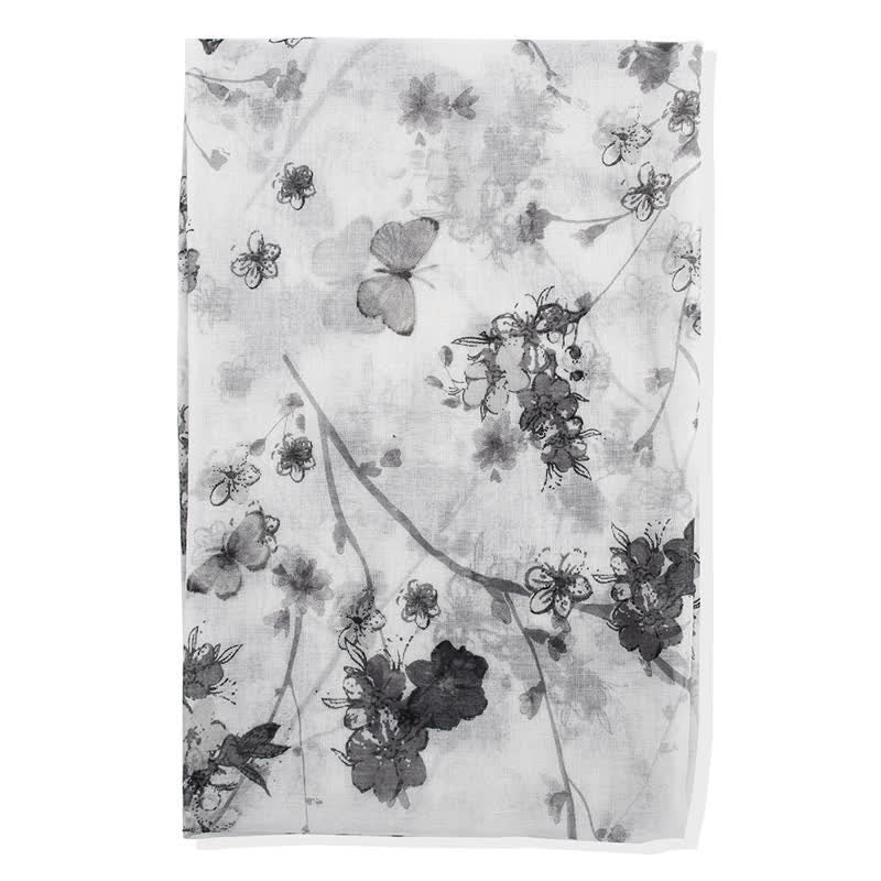 Women's Elegant Vibrant Floral Long Wrap Scarf