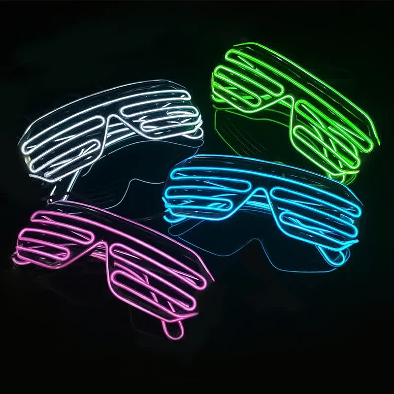 Colorful Shutter Form Flashing Light LED Glasses