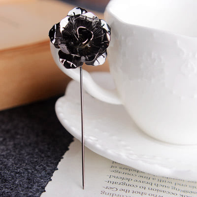 Men's Metal Rose Flower Brooch Pin