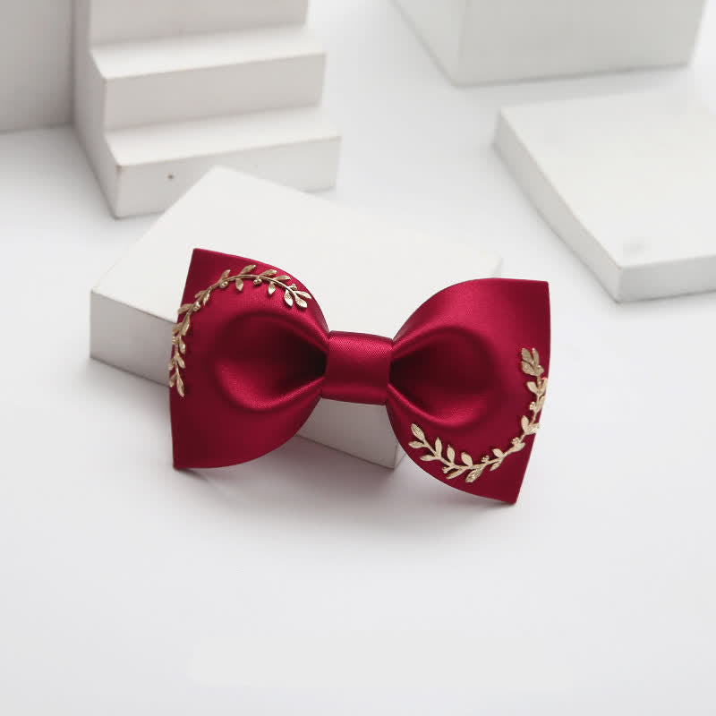 Men's Golden Leaves Wedding Bow Tie