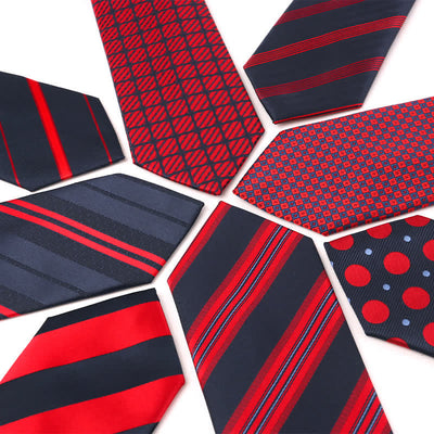 Men's Energetic Red Black Series Striped Necktie