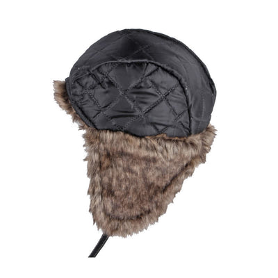 Soft Fluffy Ear Protection Imitation Leather Trapper Hat