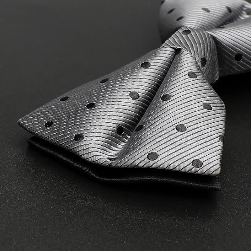 Men's Classic Gray Polka Dots Bow Tie