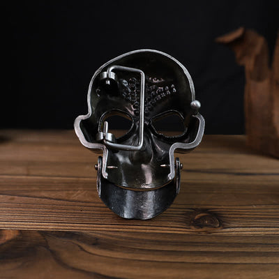 Men's DIY Skull Head Jaw Mobility Buckle Leather Belt