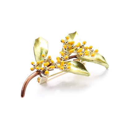 Women's Fragrans Leaves Branch Brooch