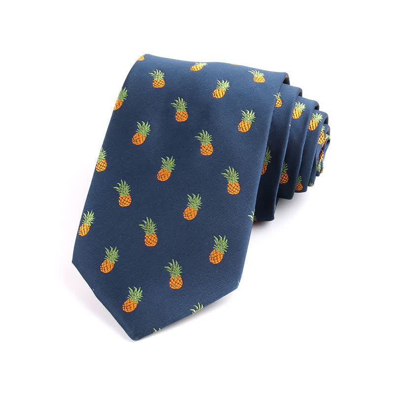 Men's Navy Pineapple Fruit Lover Necktie