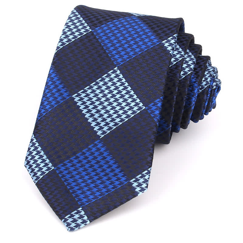 Men's Visual Patchwork Large Check Necktie