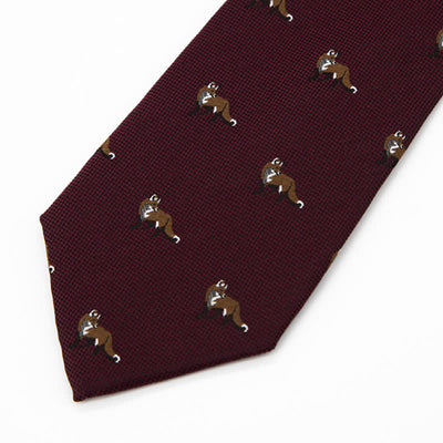 Men's Burgundy Prowling Little Foxes Necktie