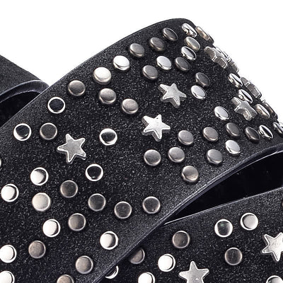 Women's Starry Night Rivet Studded Leather Belt