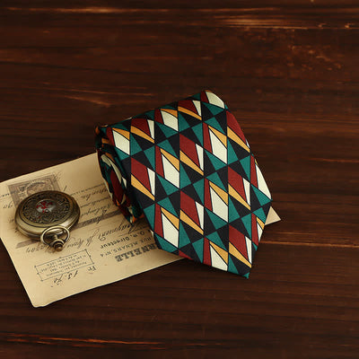 Men's Retro-Pop Geometric Motifs Necktie