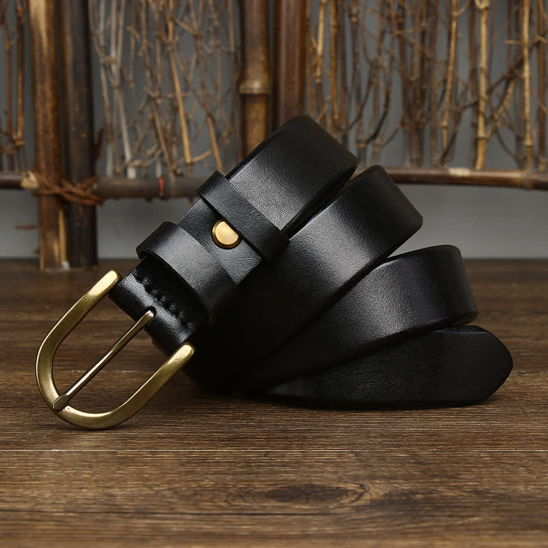 Men's Casual Smooth Glossy Leather Belt